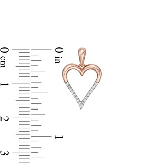 0.085 CT. T.W. Diamond Elongated Heart Drop Earrings in 10K Rose Gold