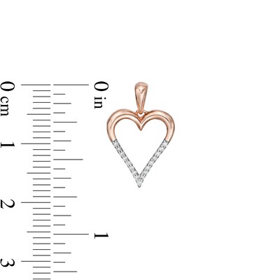 0.085 CT. T.W. Diamond Elongated Heart Drop Earrings in 10K Rose Gold