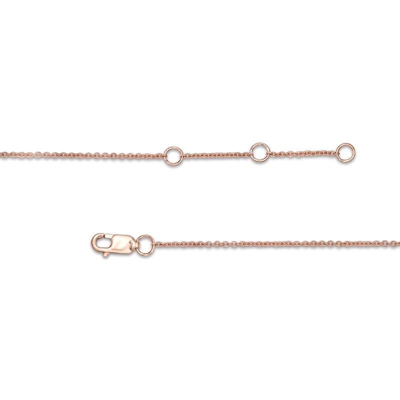 Main Image 3 of 0.066 CT. T.W. Diamond Heart Trio Bracelet in 10K Rose Gold – 7.5"