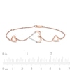Thumbnail Image 4 of 0.066 CT. T.W. Diamond Heart Trio Bracelet in 10K Rose Gold – 7.5"