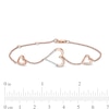 Thumbnail Image 3 of 0.066 CT. T.W. Diamond Heart Trio Bracelet in 10K Rose Gold – 7.5"