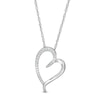 Thumbnail Image 0 of 0.085 CT. T.W. Diamond Tilted Elongated Heart Pendant in 10K White Gold