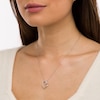 Thumbnail Image 1 of 0.085 CT. T.W. Diamond Tilted Elongated Heart Pendant in 10K White Gold