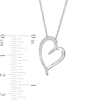 Thumbnail Image 2 of 0.085 CT. T.W. Diamond Tilted Elongated Heart Pendant in 10K White Gold