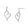 Thumbnail Image 1 of 0.117 CT. T.W. Diamond Tilted Elongated Heart Drop Earrings in 10K White Gold
