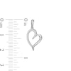 Thumbnail Image 3 of 0.117 CT. T.W. Diamond Tilted Elongated Heart Drop Earrings in 10K White Gold