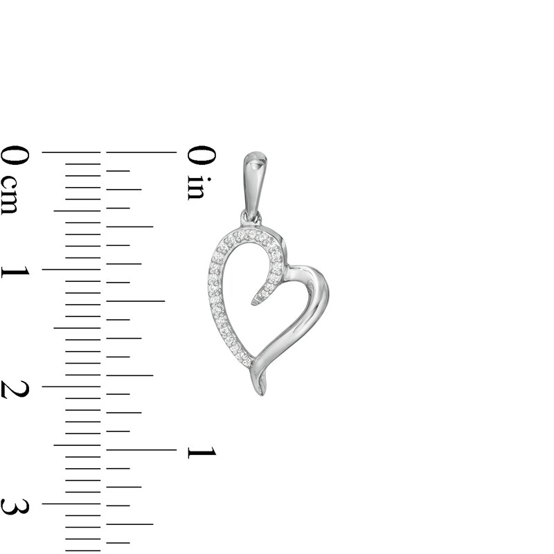 0.117 CT. T.W. Diamond Tilted Elongated Heart Drop Earrings in 10K White Gold
