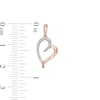 Thumbnail Image 3 of 0.117 CT. T.W. Diamond Tilted Elongated Heart Drop Earrings in 10K Rose Gold