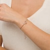 Thumbnail Image 2 of 0.085 CT. T.W. Diamond Sideways Tilted Heart Bolo Bracelet in Sterling Silver with 14K Rose Gold Plate – 9.5"