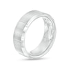 Thumbnail Image 1 of Men's 8.0mm Satin Vertical Grooved Wedding Band in Tantalum