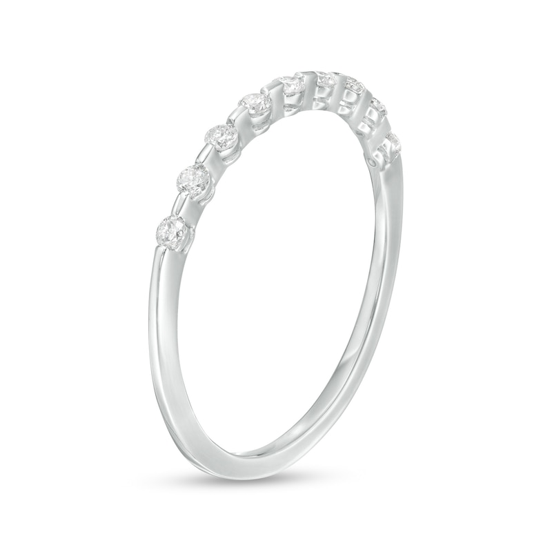 Main Image 3 of 0.16 CT. T.W. Diamond Station Stackable Wedding Band in 10K White Gold