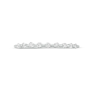 0.16 CT. T.W. Diamond Station Stackable Wedding Band in 10K Gold