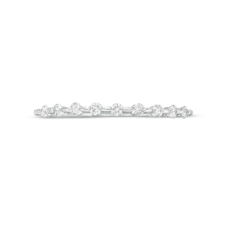 Main Image 4 of 0.16 CT. T.W. Diamond Station Stackable Wedding Band in 10K White Gold