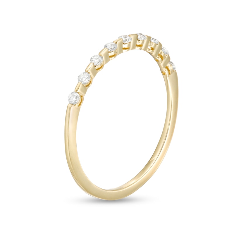 0.16 CT. T.W. Diamond Station Stackable Wedding Band in 10K Gold