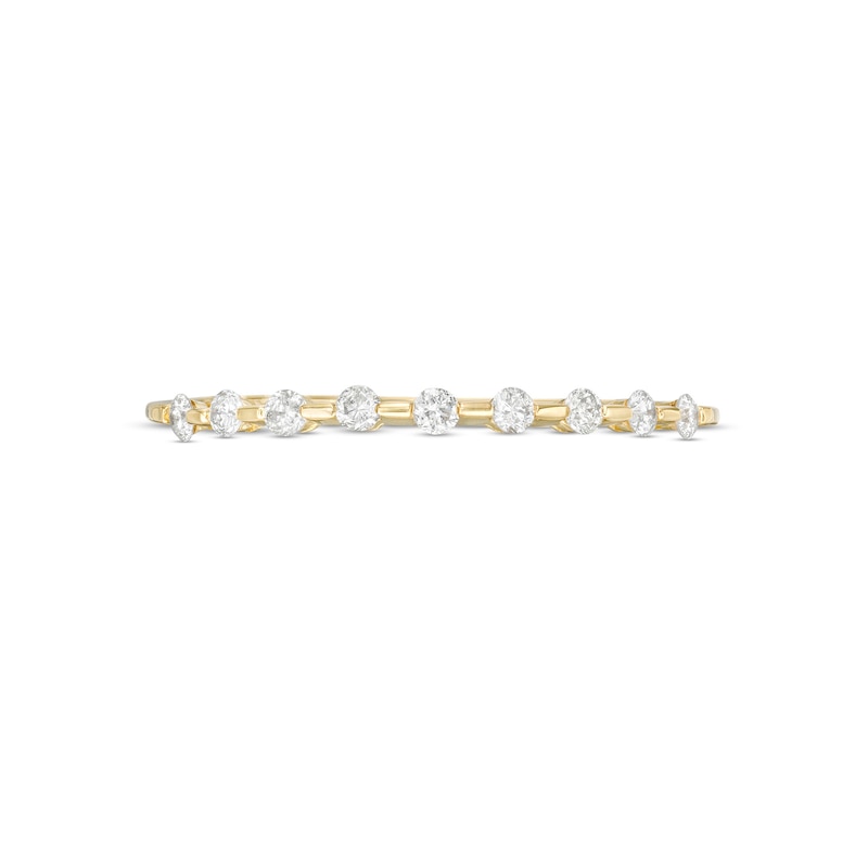 0.16 CT. T.W. Diamond Station Stackable Wedding Band in 10K Gold