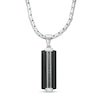 Thumbnail Image 1 of Men's 0.085 CT. T.W. Black Enhanced Diamond Dog Tag Pendant in Stainless Steel with Black Ion-Plate – 24"