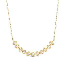 0.25 CT. T.W. Princess-Cut Diamond Twist Frame Necklace in 10K Gold