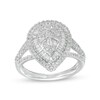 Thumbnail Image 0 of 1.00 CT. T.W. Pear-Shape Multi-Diamond Double Frame Teardrop Ring in 10K White Gold
