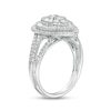 Thumbnail Image 2 of 1.00 CT. T.W. Pear-Shape Multi-Diamond Double Frame Teardrop Ring in 10K White Gold
