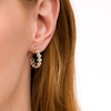Thumbnail Image 1 of 0.25 CT. T.W. Princess-Cut Diamond Twist Frame J-Hoop Earrings in 10K Gold