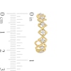 Thumbnail Image 2 of 0.25 CT. T.W. Princess-Cut Diamond Twist Frame J-Hoop Earrings in 10K Gold