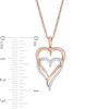 0.085 CT. T.W. Diamond Double Elongated Heart Entwined Pendant in Sterling Silver with 14K Rose Gold Plate
