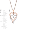 Thumbnail Image 3 of 0.085 CT. T.W. Diamond Double Elongated Heart Entwined Pendant in Sterling Silver with 14K Rose Gold Plate