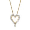 Thumbnail Image 1 of 0.18 CT. T.W. Diamond Elongated Heart Sunburst Pendant in 10K Gold
