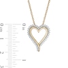 Thumbnail Image 3 of 0.18 CT. T.W. Diamond Elongated Heart Sunburst Pendant in 10K Gold