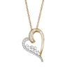 Thumbnail Image 0 of 0.23 CT. T.W. Baguette and Round Diamond Tilted Scatter Heart Pendant in 10K Gold