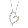 0.085 CT. T.W. Diamond Tilted Elongated Heart Pendant in 10K Rose Gold