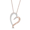 Thumbnail Image 1 of 0.085 CT. T.W. Diamond Tilted Elongated Heart Pendant in 10K Rose Gold