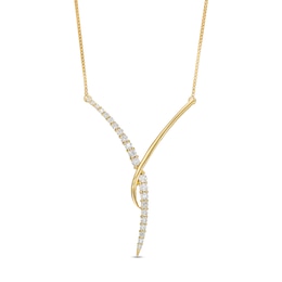0.33 CT. T.W. Certified Lab-Grown Journey Diamond "Y" Necklace in 14K Gold (F/SI2)