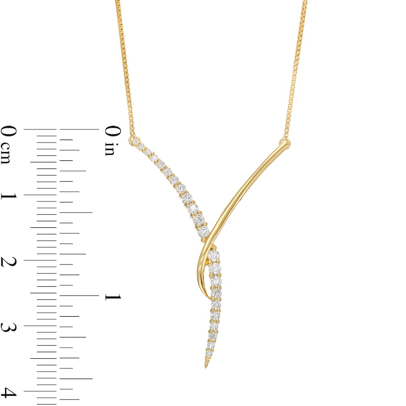 Main Image 4 of 0.33 CT. T.W. Certified Lab-Created Journey Diamond "Y" Necklace in 14K Gold (F/SI2)