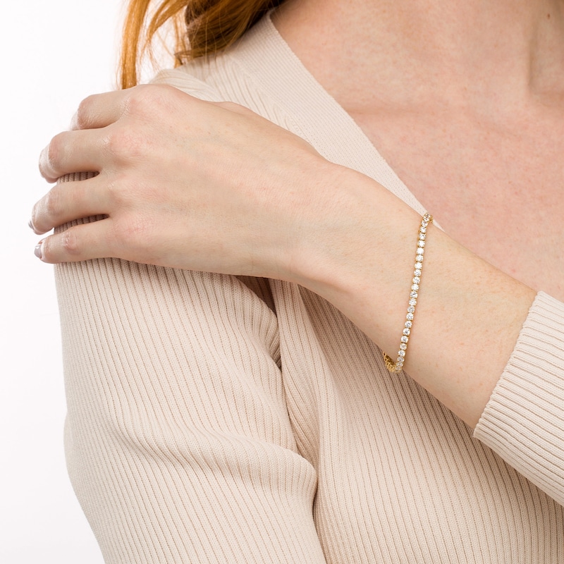 Main Image 2 of 4.95 CT. T.W. Certified Lab-Grown Diamond Tennis Bracelet in 14K Gold (F/SI2) - 7.25"