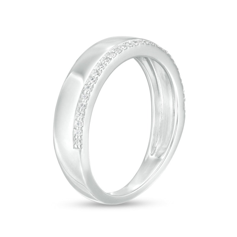 0.085 CT. T.W. Diamond Single Edge Wedding Band in 10K White Gold