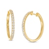 Thumbnail Image 0 of 0.95 CT. T.W. Certified Lab-Created Diamond Hoop Earrings in 14K Gold (F/SI2)