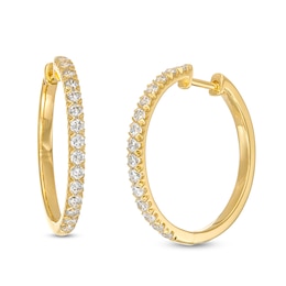 0.95 CT. T.W. Certified Lab-Grown Diamond Hoop Earrings in 14K Gold (F/SI2)
