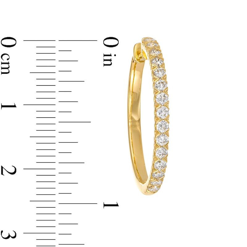 0.95 CT. T.W. Certified Lab-Created Diamond Hoop Earrings in 14K Gold (F/SI2)