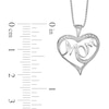 Diamond Accent Beaded "MOM" Loop Heart Pendant in Sterling Silver – 16"