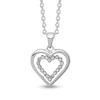 0.07 CT. T.W. Diamond Double Heart Pendant in Sterling Silver