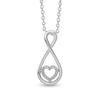 0.06 CT. T.W. Diamond Infinity with Heart Pendant in Sterling Silver