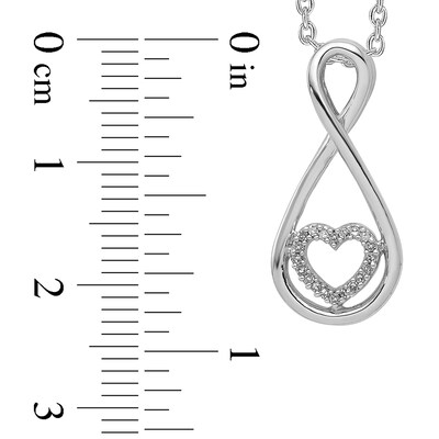 0.06 CT. T.W. Diamond Infinity with Heart Pendant in Sterling Silver