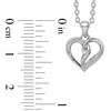 Thumbnail Image 2 of Diamond Accent Beaded Entwined Half-and-Half Heart Pendant in Sterling Silver