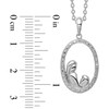 Thumbnail Image 2 of Diamond Accent Beaded Motherly Love Oval Pendant in Sterling Silver