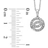 0.07 CT. T.W. Diamond Interlocking Circles Drop Pendant in Sterling Silver