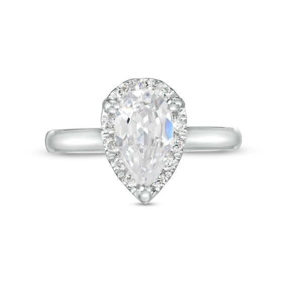 1.75 CT. T.W. Certified Pear-Shaped Lab-Created Diamond Frame Engagement Ring in 14K White Gold (F/SI2)