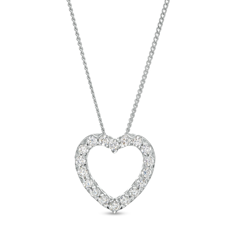 0.33 CT. T.W. Certified Lab-Created Diamond Heart Pendant in Sterling Silver (F/SI2)|Peoples Jewellers