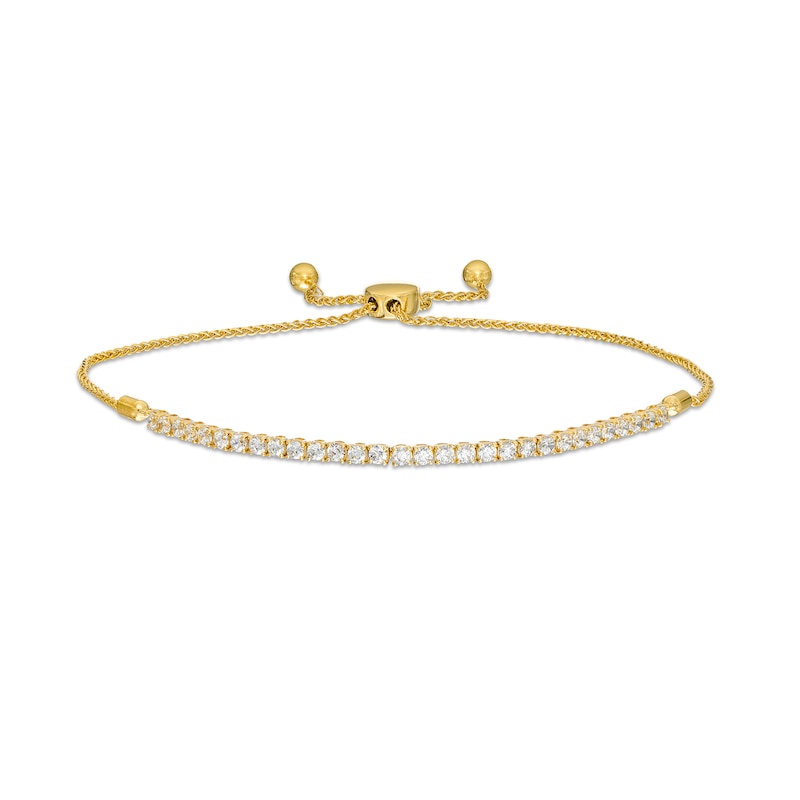 0.95 CT. T.W. Certified Lab-Created Diamond Bar Bolo Bracelet in 14K Gold (F/SI2) – 9.5"|Peoples Jewellers