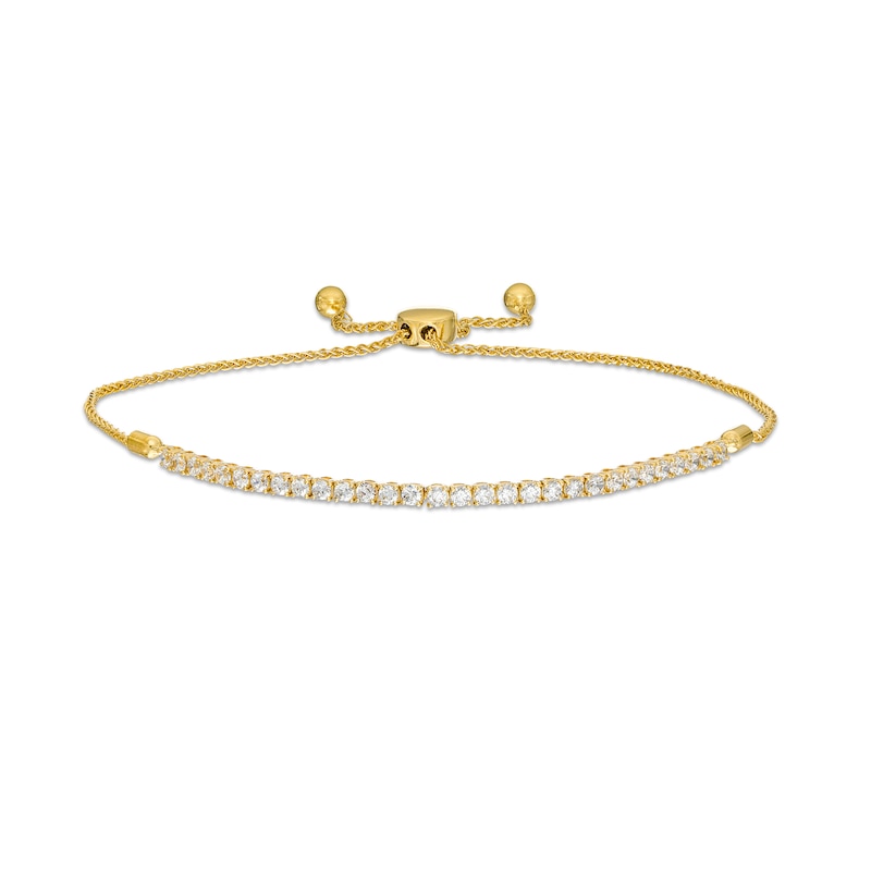 Main Image 1 of 0.95 CT. T.W. Certified Lab-Grown Diamond Bar Bolo Bracelet in 14K Gold (F/SI2) – 9.5"